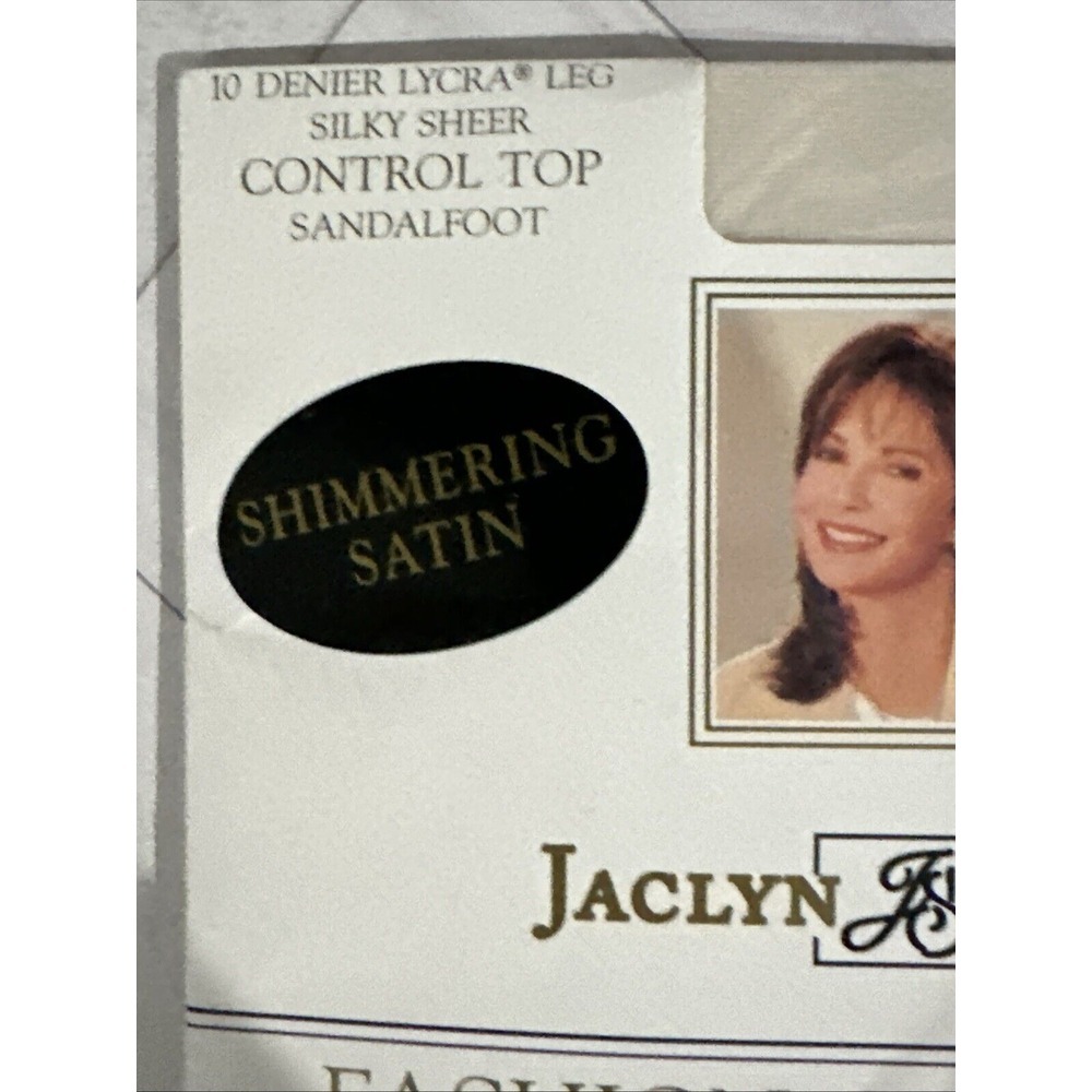 Women's VTG‎ Jaclyn Smith Pantyhose Silky Sheer Shimmering Satin Sz S/M Lace - Picture 3 of 5
